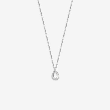 【Mood】シルバー プラチナメッキ キュービックジルコニア しずく ネックレス