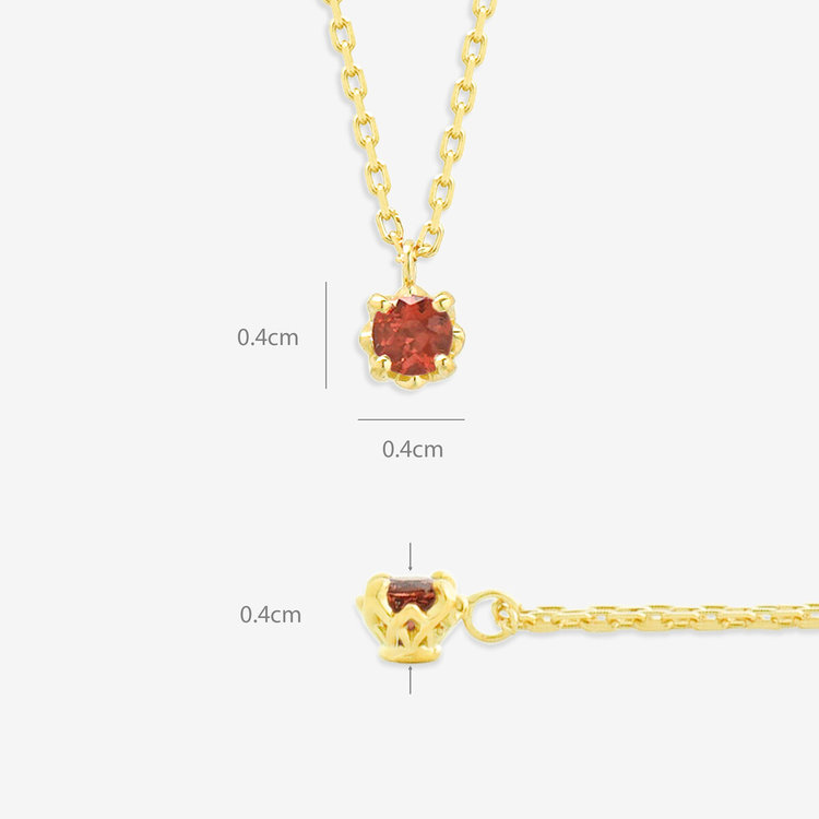 BLOOM ブルーム 【公式サイト限定】1月誕生石 シルバー イエローゴールドメッキ ガーネット リバーシブル ネックレス イエロー