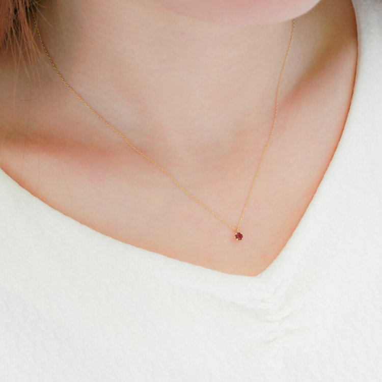 BLOOM ブルーム 【公式サイト限定】1月誕生石 シルバー イエローゴールドメッキ ガーネット リバーシブル ネックレス イエロー