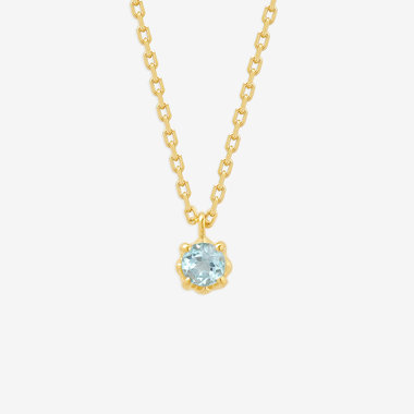 【公式サイト限定】11月誕生石 シルバー イエローゴールドメッキ ブルートパーズ リバーシブル ネックレス