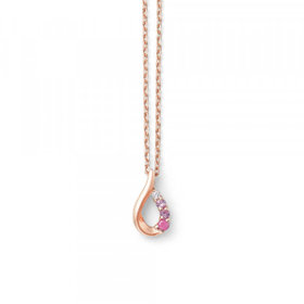 【Mood】シルバー ピンクゴールドメッキ キュービックジルコニア しずく ネックレス