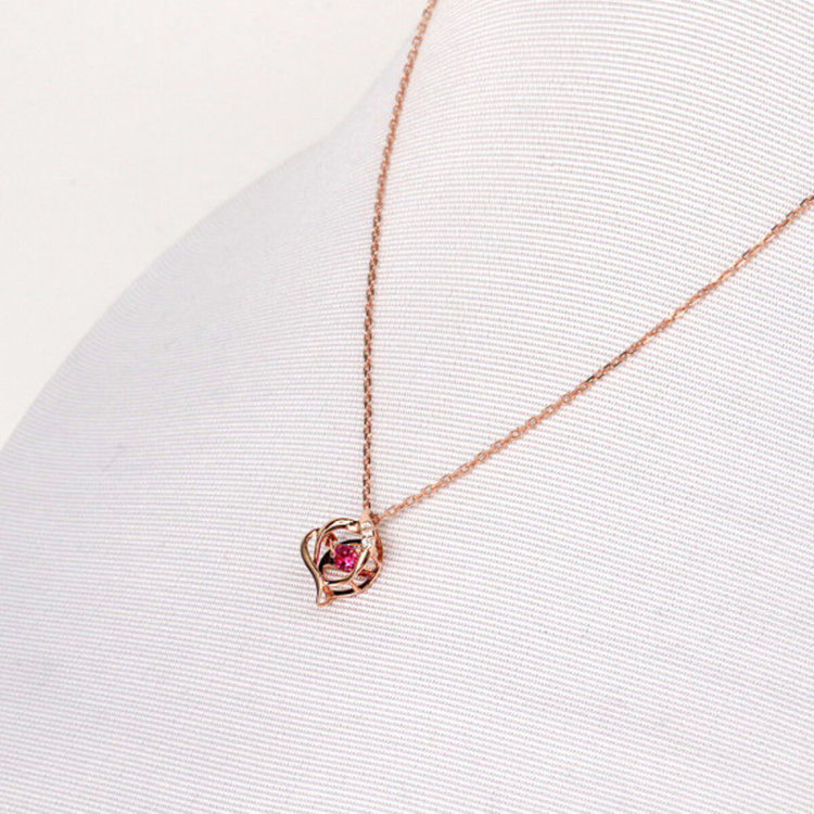 BLOOM ブルーム 【Mood】【ダンシングストーン】シルバー ピンクゴールドメッキ キュービックジルコニア ネックレス ピンク