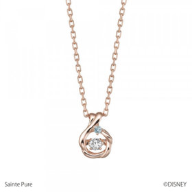 【ディズニー】シンデレラ 11月誕生石 シルバー ピンクゴールドメッキ ブルートパーズ ダンシングストーン ネックレス