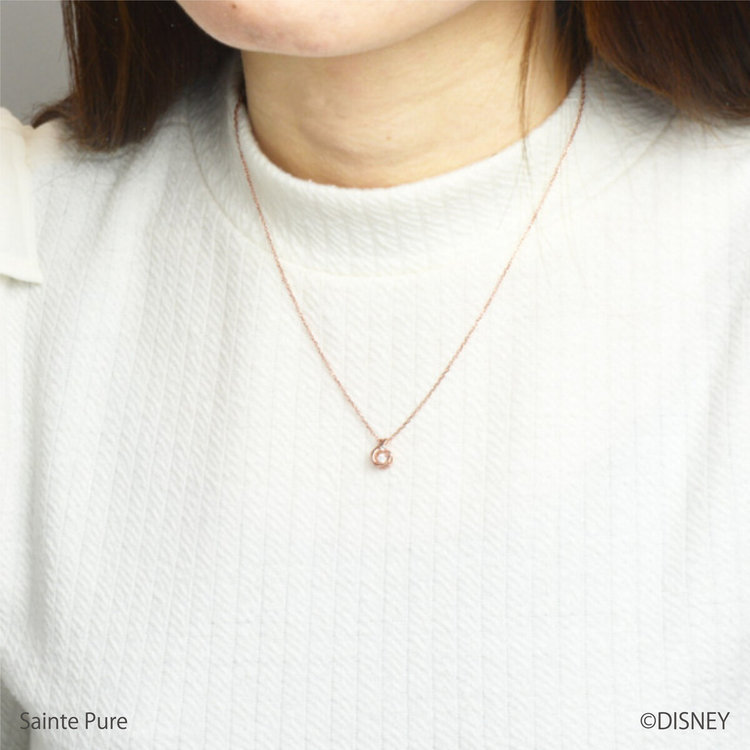 BLOOM ブルーム 【ディズニー】シンデレラ 11月誕生石 シルバー ピンクゴールドメッキ ブルートパーズ ダンシングストーン ネックレス ピンク