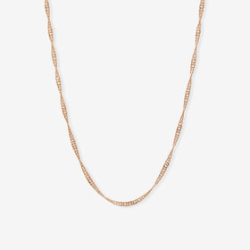 【Mood】シルバー ピンクゴールドメッキ スクリュー チェーンネックレス（50cm）