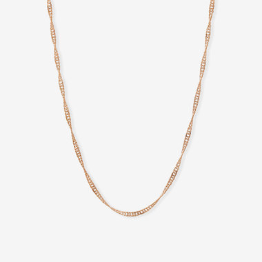 【Mood】シルバー ピンクゴールドメッキ スクリュー チェーンネックレス（50cm）