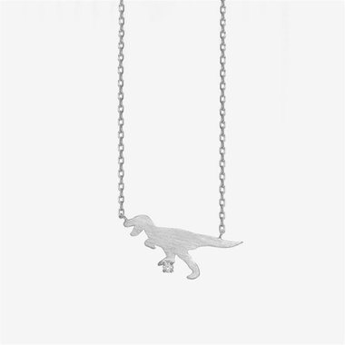 【WEB限定】シルバー ロジウムメッキ ダイヤモンド ティラノサウルス ネックレス