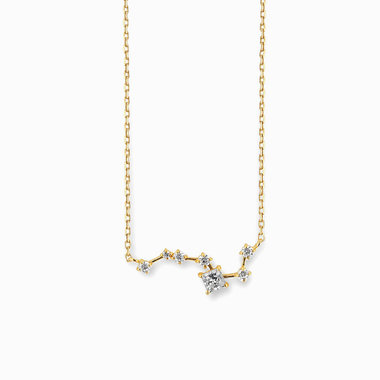 【Mood】シルバー イエローゴールド キュービックジルコニア ネックレス