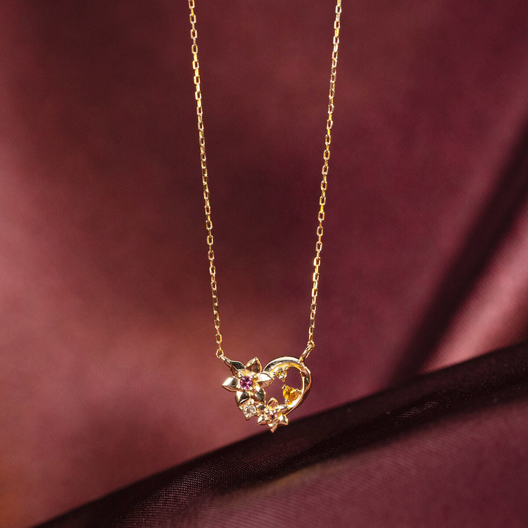 BLOOM ブルーム 【Birth Flower】1月誕生花 シルバー イエローゴールドメッキ スイセン ネックレス イエロー