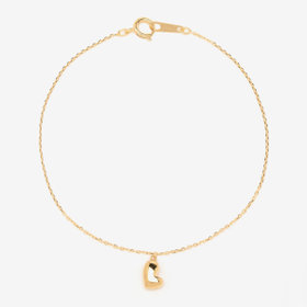 【2025オータムコレクション】シルバー イエローゴールドメッキ ハート ブレスレット