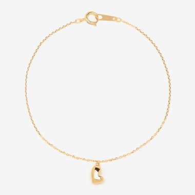 【2025オータムコレクション】シルバー イエローゴールドメッキ ハート ブレスレット