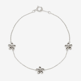 【2025オータムコレクション】シルバー ロジウムメッキ キュービックジルコニア フラワー ブレスレット