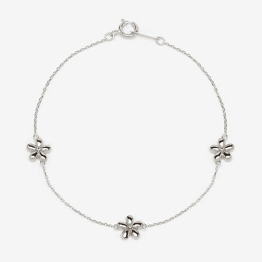 【2025オータムコレクション】シルバー ロジウムメッキ キュービックジルコニア フラワー ブレスレット