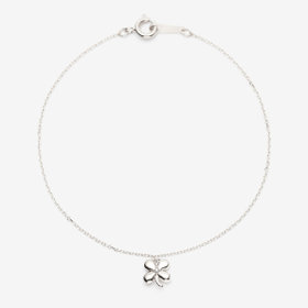 シルバー ロジウムメッキ キュービックジルコニア クローバー ブレスレット