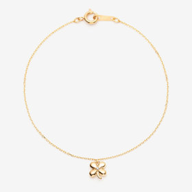 【2025オータムコレクション】シルバー イエローゴールドメッキ キュービックジルコニア クローバー ブレスレット