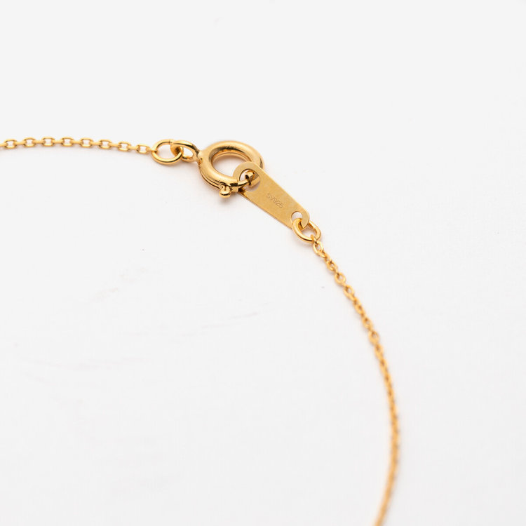 BLOOM ブルーム シルバー イエローゴールドメッキ キュービックジルコニア クローバー ブレスレット イエロー