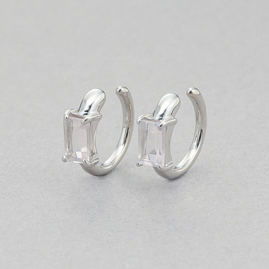 【WEB限定】シルバー ロジウムメッキ ローズクォーツ イヤリング