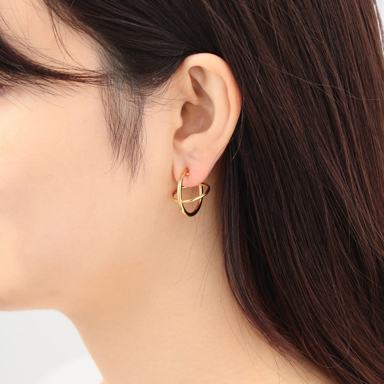 BLOOM ブルーム 【WEB限定】シルバー イエローゴールドメッキ イヤリング イエロー