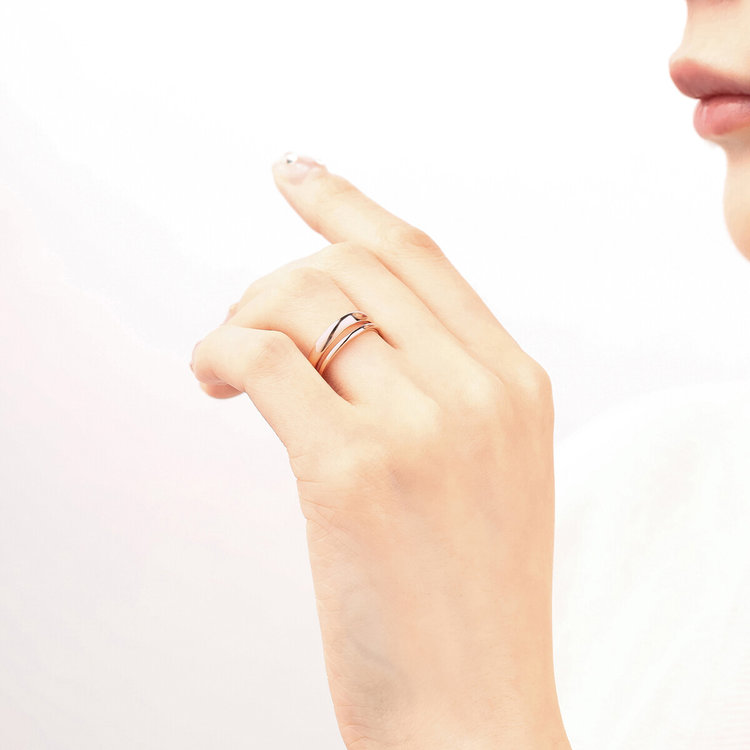 BLOOM ブルーム シルバー ピンクゴールドメッキ キュービックジルコニア イヤーカフセット ピンク