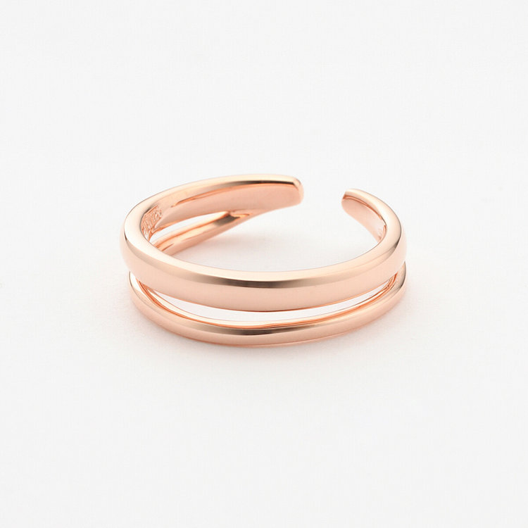 BLOOM ブルーム シルバー ピンクゴールドメッキ キュービックジルコニア イヤーカフセット ピンク