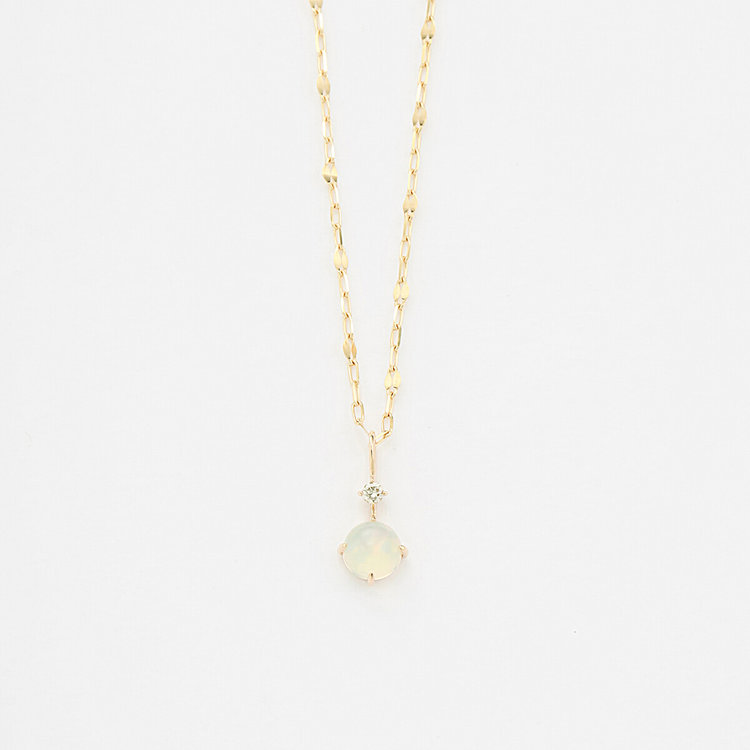 BLOOM ブルーム 10月誕生石 K10 イエローゴールド オパール ネックレス セット イエローゴールド