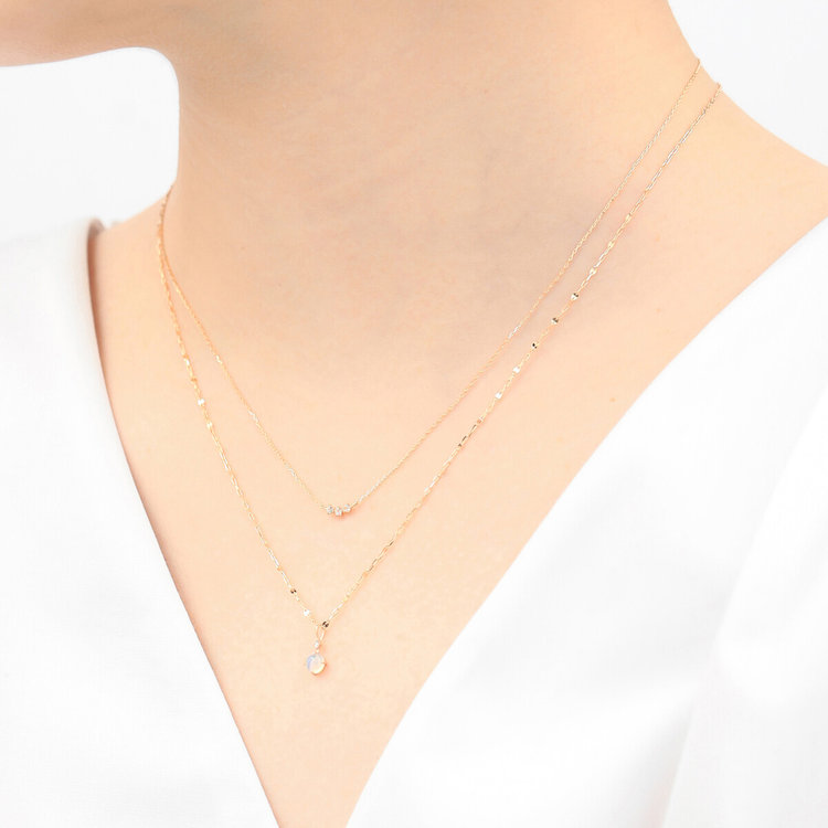 BLOOM ブルーム 10月誕生石 K10 イエローゴールド オパール ネックレス セット イエローゴールド