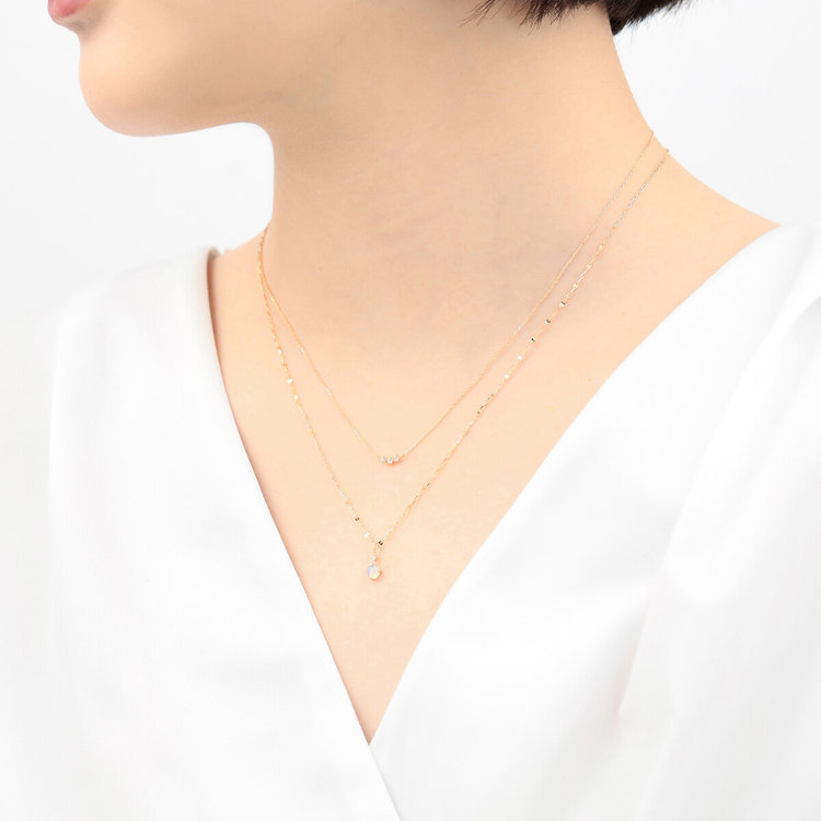 BLOOM ブルーム 10月誕生石 K10 イエローゴールド オパール ネックレス セット イエローゴールド