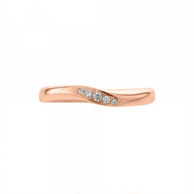 【受注生産】K18 ピンクゴールド ダイヤモンド マリッジリング（レディース）