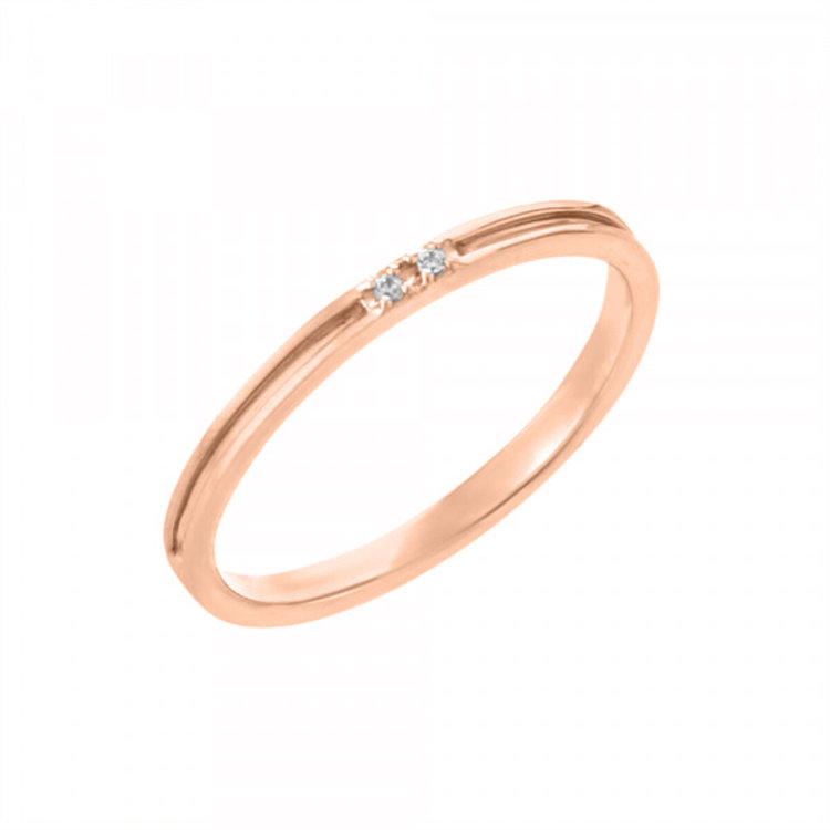 BLOOM ブライダル 【受注生産】K18 ピンクゴールド ダイヤモンド マリッジリング（レディース） ピンクゴールド