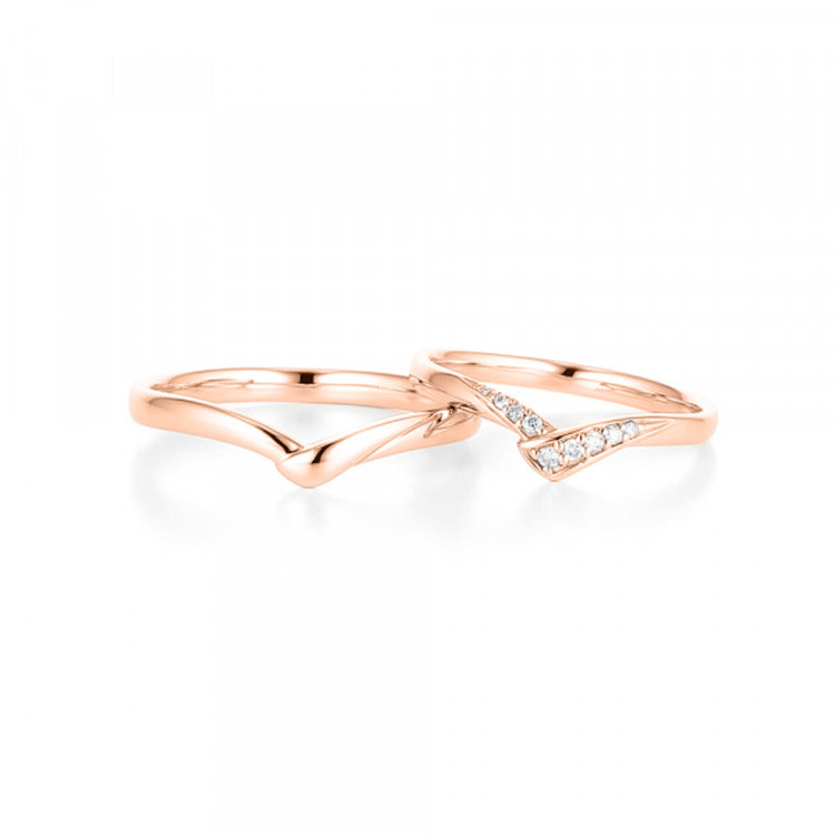 BLOOM ブライダル 【受注生産】K18 ピンクゴールド ダイヤモンド マリッジリング（レディース） ピンクゴールド