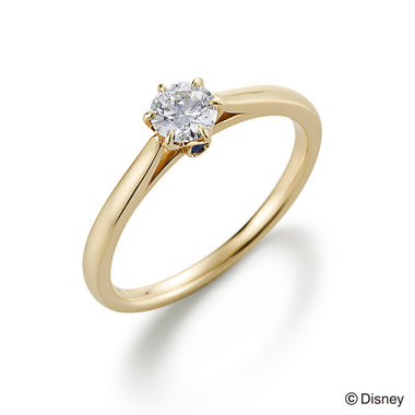 【受注生産】【Disney Princess】K18 イエローゴールド ダイヤモンド エンゲージリング（0.20ct）, イエローゴールド, 4号