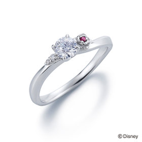 【受注生産】【Disney Princess】プラチナ ダイヤモンド エンゲージリング（0.20ct）<鑑定書付>