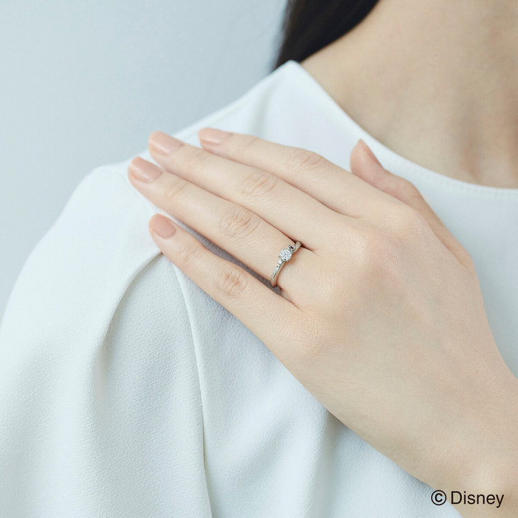 DISNEY PRINCESS 【受注生産】【Disney Princess】プラチナ ダイヤモンド エンゲージリング（0.20ct）<鑑定書付> プラチナム