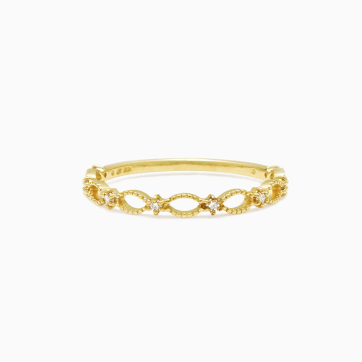 リング 10k レディース カットワイヤー 1.0mm ピンキーリング