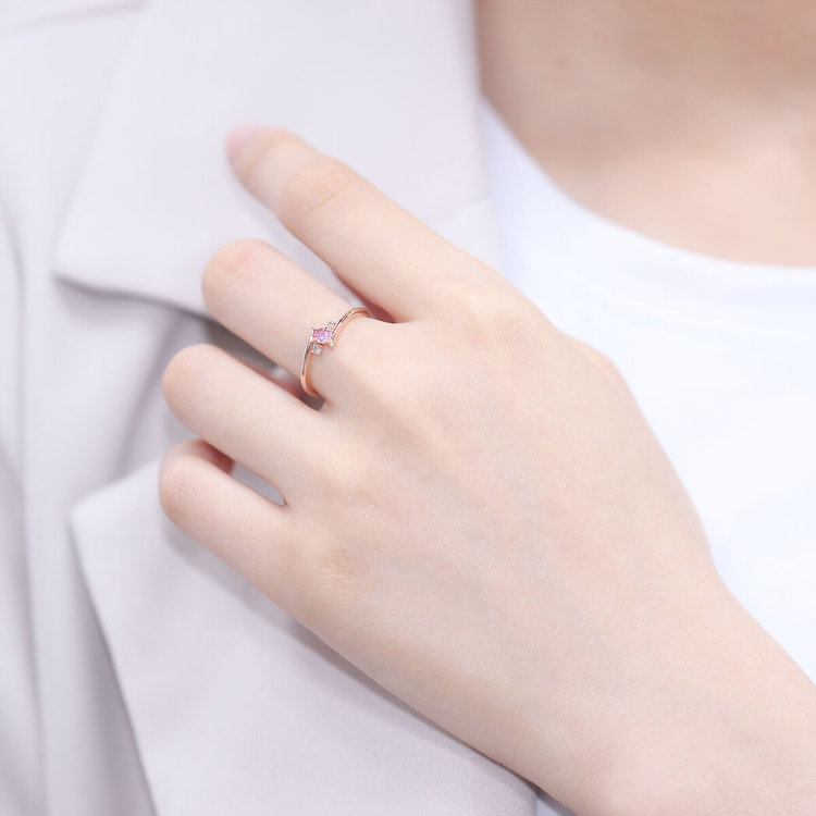 ESTELLE エステール 9月誕生石 K10 ピンクゴールド ピンクサファイア リング（指輪） ピンクゴールド