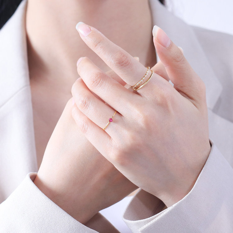 ESTELLE エステール 【WEB限定】7月誕生石 K10 イエローゴールド ルビー リング（指輪） イエローゴールド