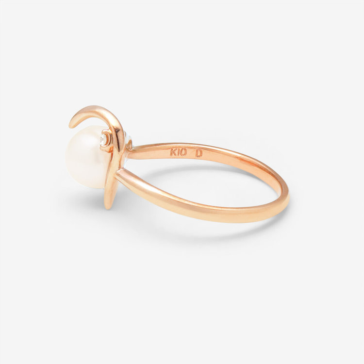 ESTELLE エステール 6月誕生石 K10 ピンクゴールド あこや真珠 リング（指輪） ピンクゴールド