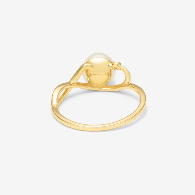 ESTELLE エステール 6月誕生石 K10 イエローゴールド あこや真珠 リング（指輪） イエローゴールド