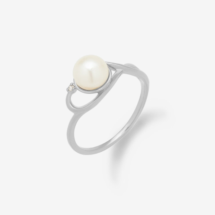 ESTELLE エステール 6月誕生石 K10 ホワイトゴールド あこや真珠 リング（指輪） ホワイトゴールド