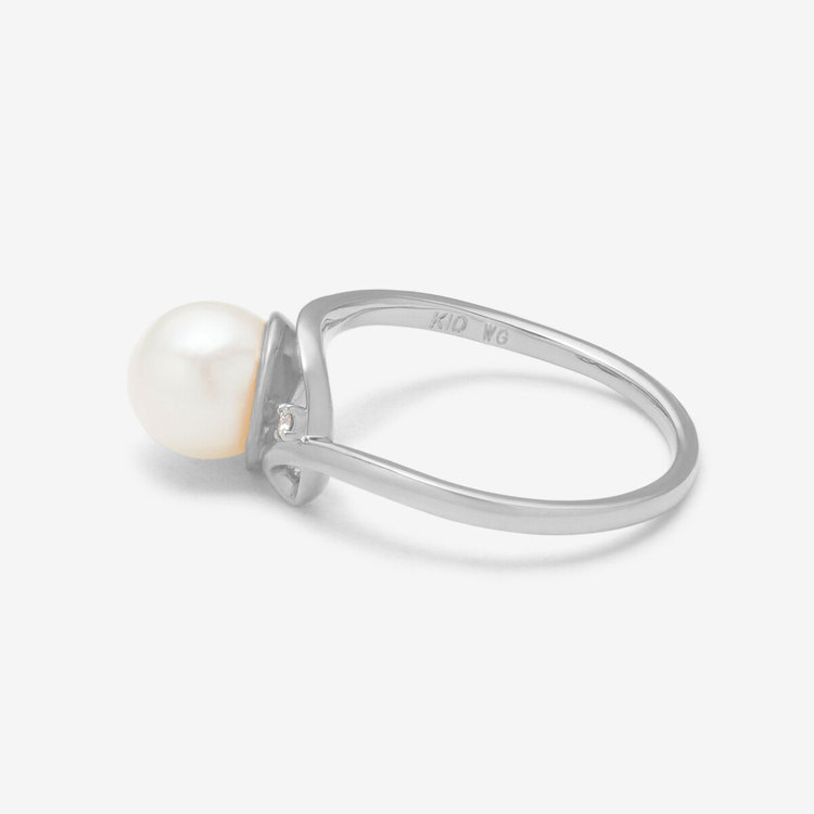 ESTELLE エステール 6月誕生石 K10 ホワイトゴールド あこや真珠 リング（指輪） ホワイトゴールド