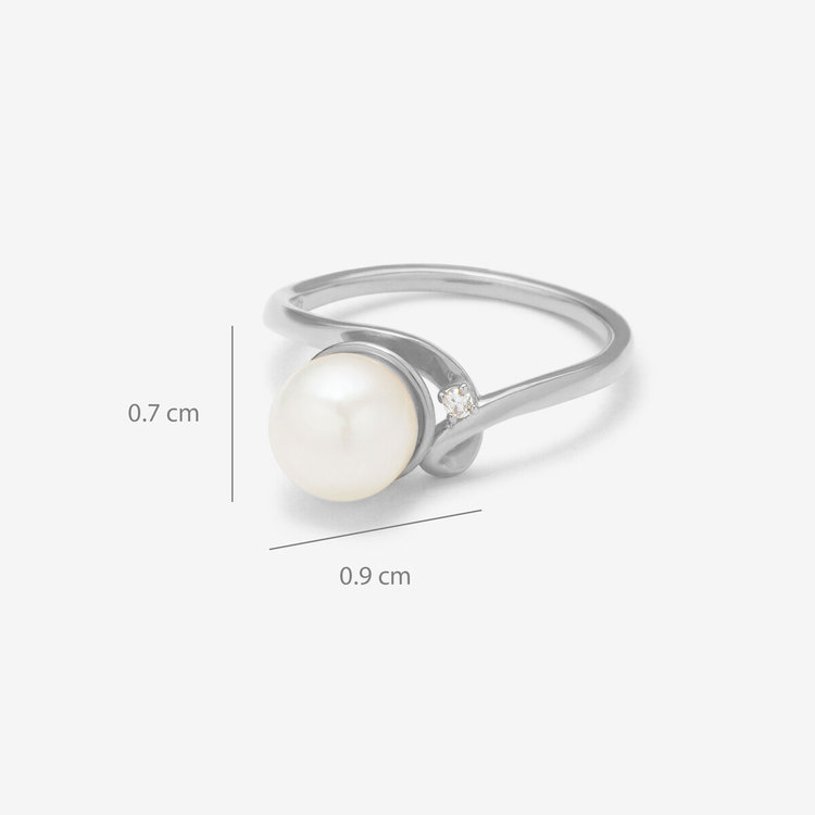 ESTELLE エステール 6月誕生石 K10 ホワイトゴールド あこや真珠 リング（指輪） ホワイトゴールド