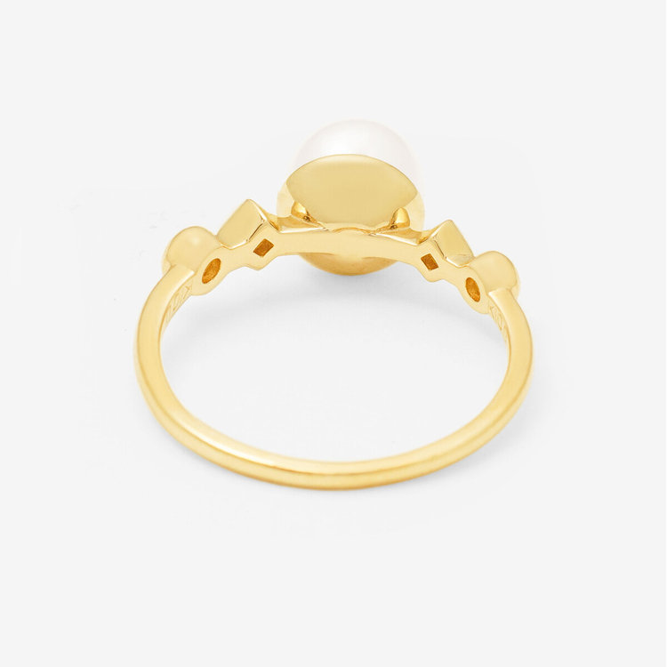ESTELLE エステール 6月誕生石 K10 イエローゴールド あこや真珠 リング（指輪） イエローゴールド