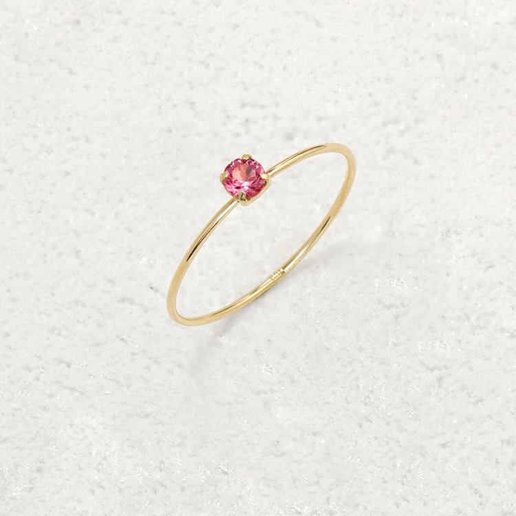 ESTELLE エステール 【WEB限定】10月誕生石 K10 イエローゴールド ピンクトルマリン リング（指輪） イエローゴールド