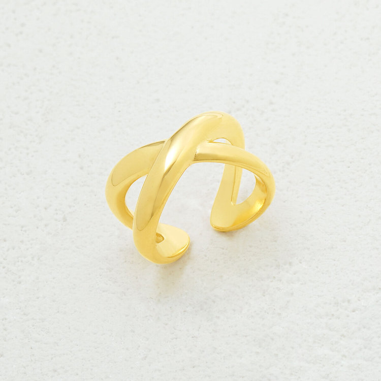 ESTELLE エステール ステンレス クロス リング（指輪） イエロー