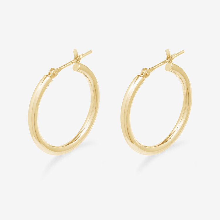 K18 イエローゴールド フープピアス 【片耳用 】20mm×3mm Ear Jewelry】K18 イエローゴールド フープ ピアス（20mm）（0202-0179