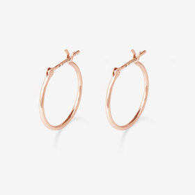 【Ear Jewelry】K18 ピンクゴールド フープ ピアス（15mm）