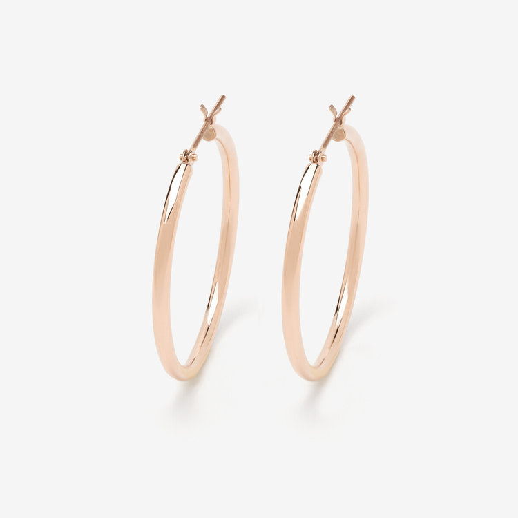 K18 ピンクゴールド フープ ピアス（0202-1795-0011）｜ESTELLE