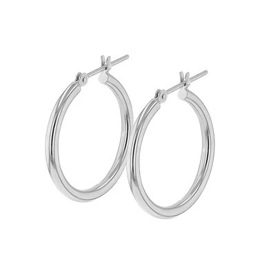 【ドラマ着用】K18 ホワイトゴールド フープ ピアス（20mm）