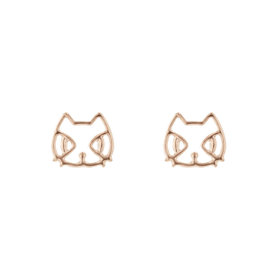 【Ear Jewelry】K10 ピンクゴールド ネコ ピアス