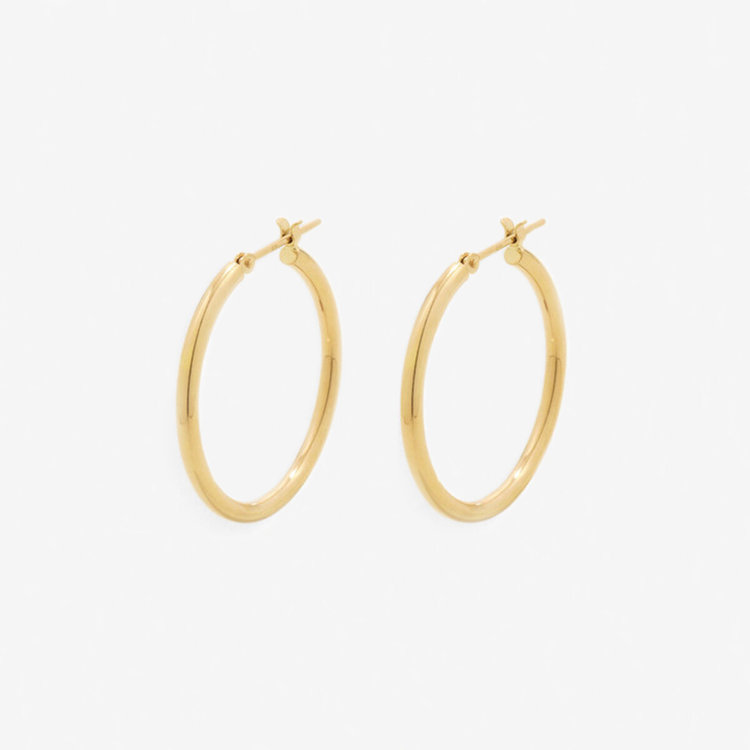 ESTELLE K18 イエローゴールド フープ　ピアス 20mm 箱　紙袋付き ESTELLE K18 イエローゴールド フープ ピアス 20mm 箱 紙袋付き